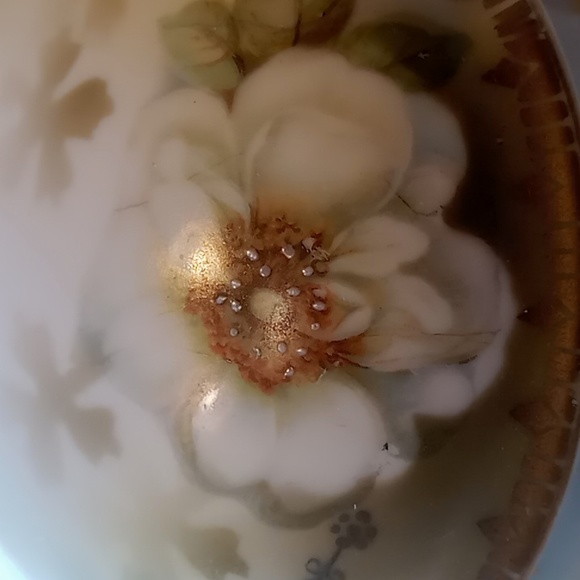 Antique Prov Saxe Porcelain 5 Piece Floral Hand-painted Vanity Set - Picture 16 of 16